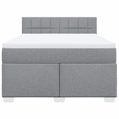 Boxspring met matras stof lichtgrijs 140x190 cm
