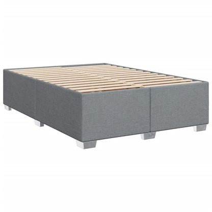 Boxspring met matras stof lichtgrijs 140x190 cm