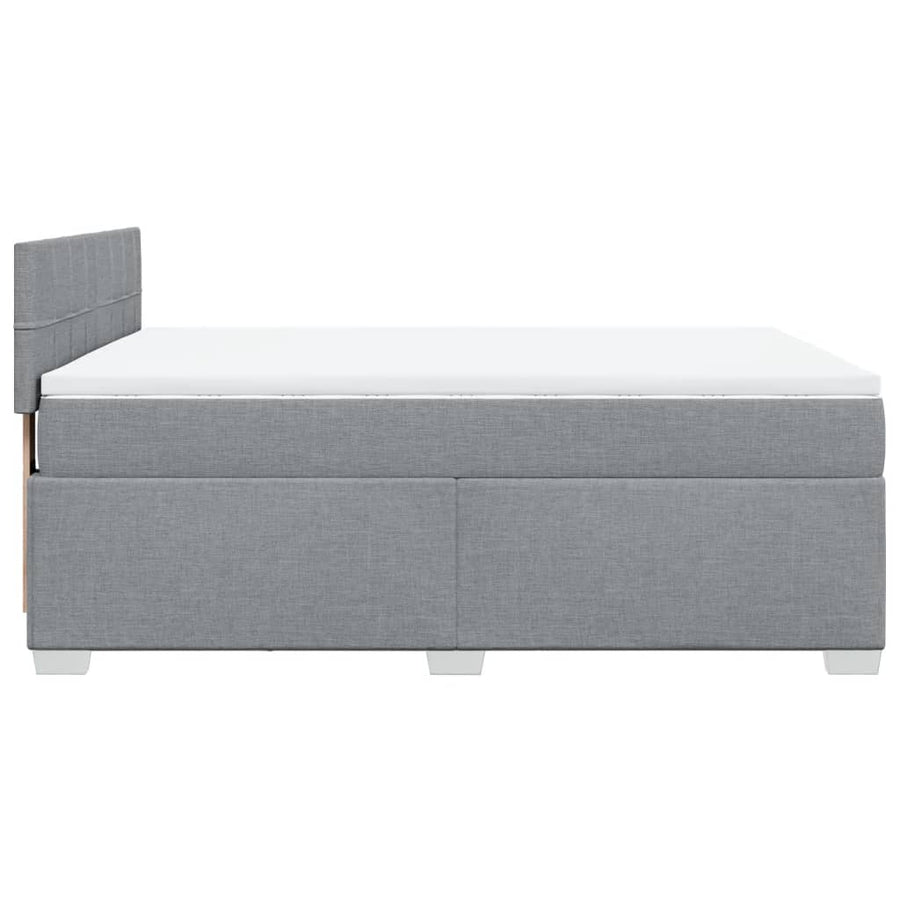 Boxspring met matras stof lichtgrijs 140x190 cm