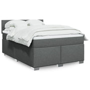Boxspring met matras donkergrijs 140x190 cm