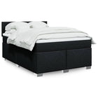 Box spring with fabric mattress black 140x190 cm