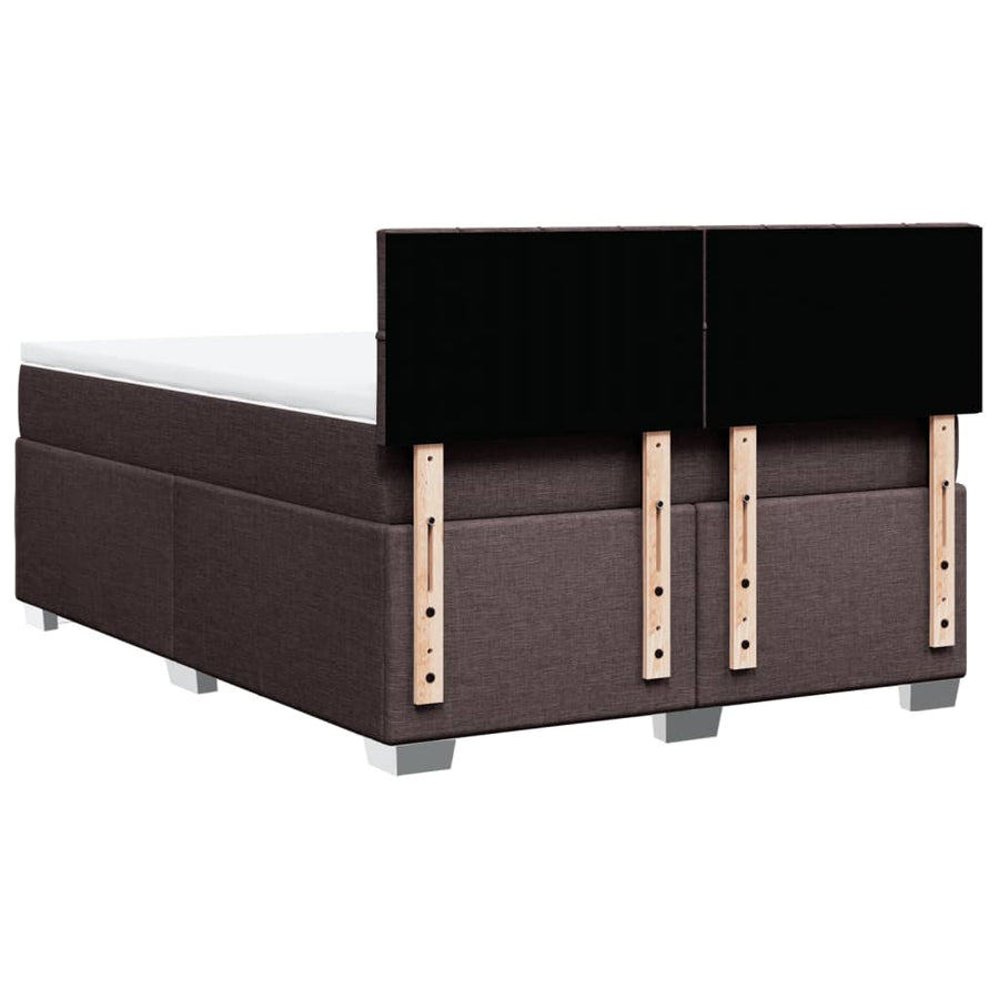 Boxspring met matras stof donkerbruin 140x190 cm