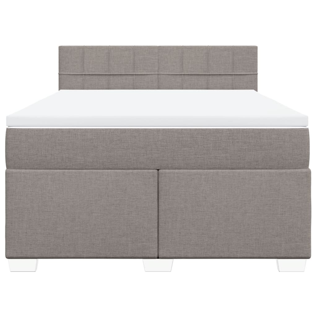 Boxspring met matras stof taupe 140x190 cm