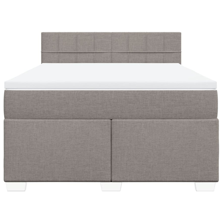Boxspring met matras stof taupe 140x190 cm
