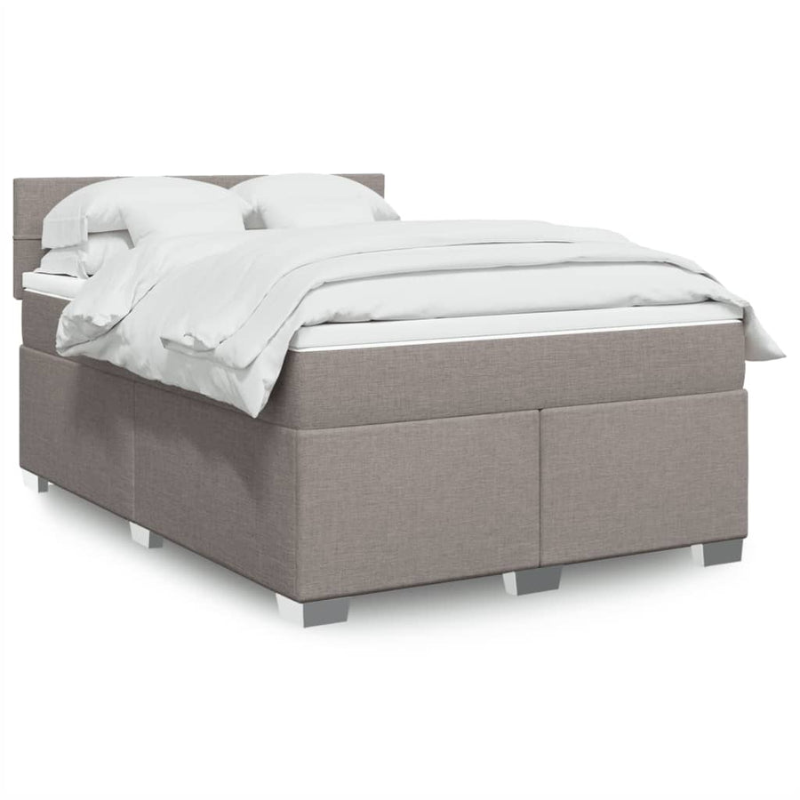 Boxspring met matras stof taupe 140x190 cm