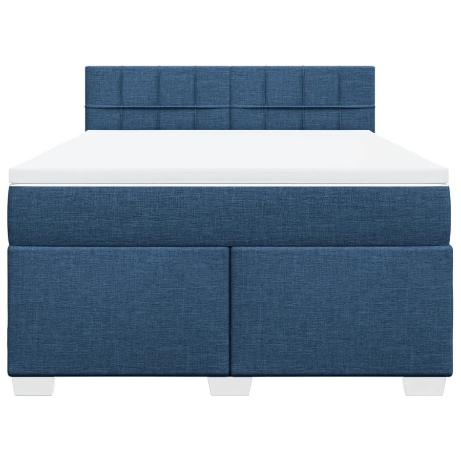 Boxspring met matras stof blauw 140x190 cm