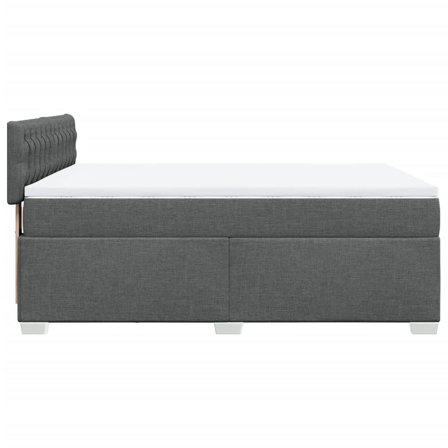 Boxspring met matras stof donkergrijs 140x190 cm