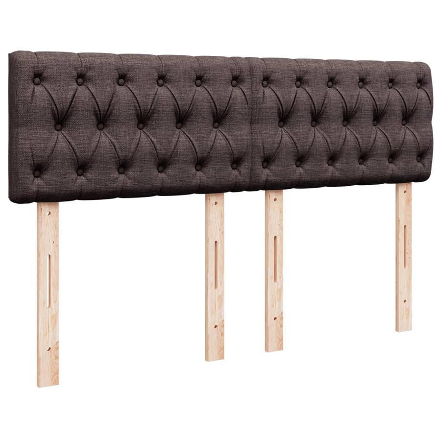 Boxspring met matras stof donkerbruin 140x190 cm