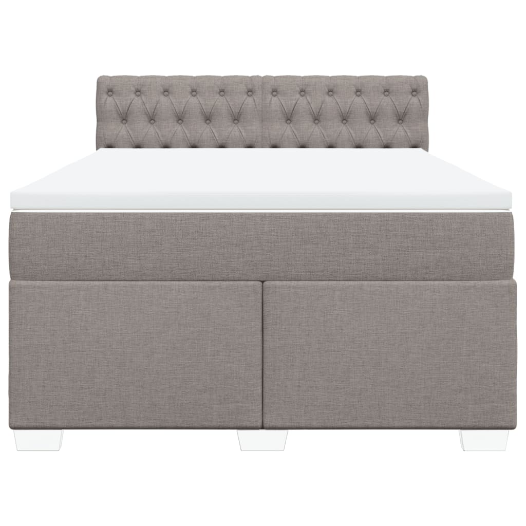 Boxspring met matras stof taupe 140x190 cm