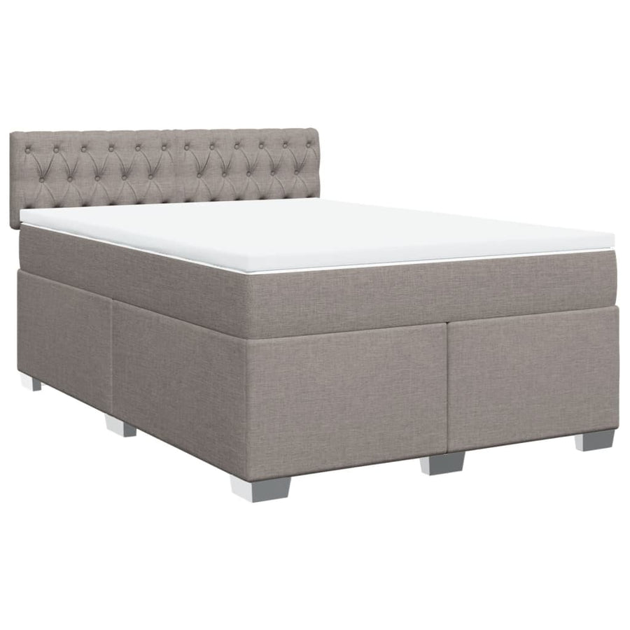 Boxspring met matras stof taupe 140x190 cm