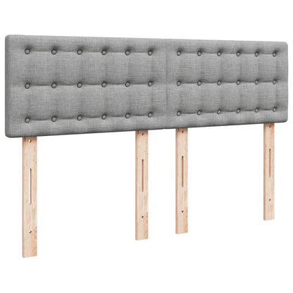 Boxspring met matras stof lichtgrijs 140x190 cm