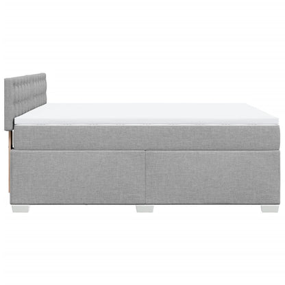 Boxspring met matras stof lichtgrijs 140x190 cm