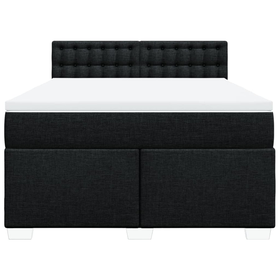 Boxspring met matras stof zwart 140x190 cm
