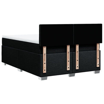 Boxspring met matras stof zwart 140x190 cm