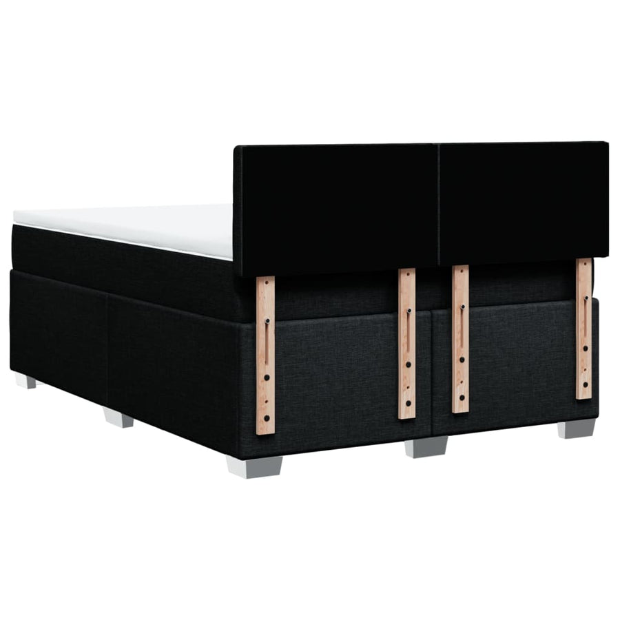 Boxspring met matras stof zwart 140x190 cm