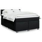 Box spring with fabric mattress black 140x190 cm