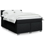 Boxspring met matras 140x190 cm zwart stof