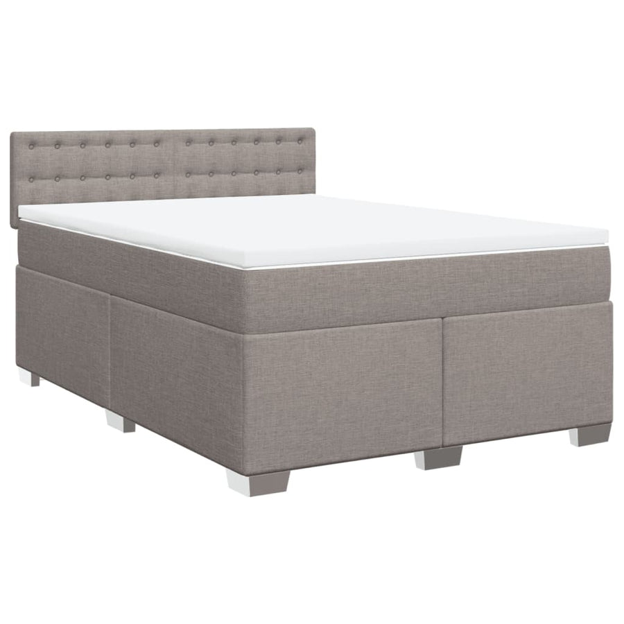 Boxspring met matras stof taupe 140x190 cm