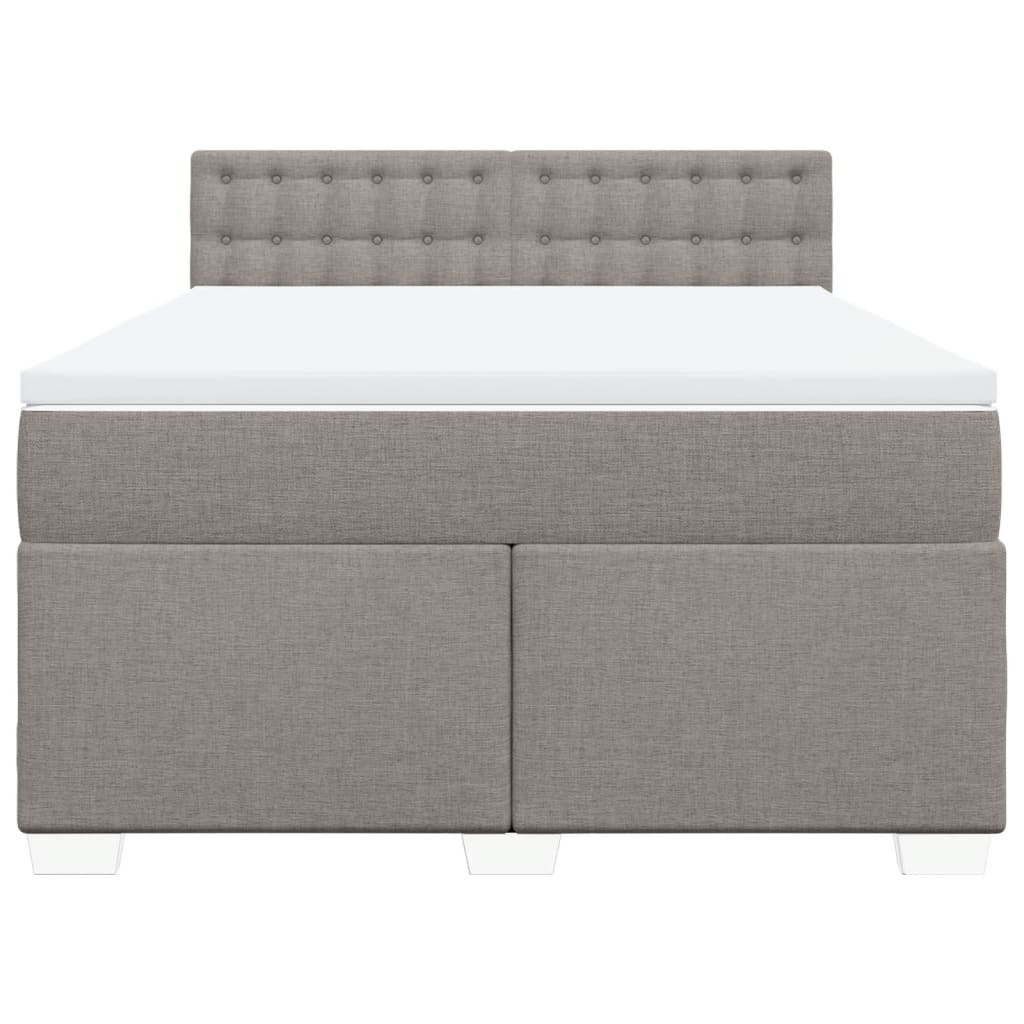 Boxspring met matras stof taupe 140x190 cm