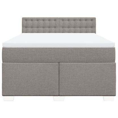 Boxspring met matras stof taupe 140x190 cm