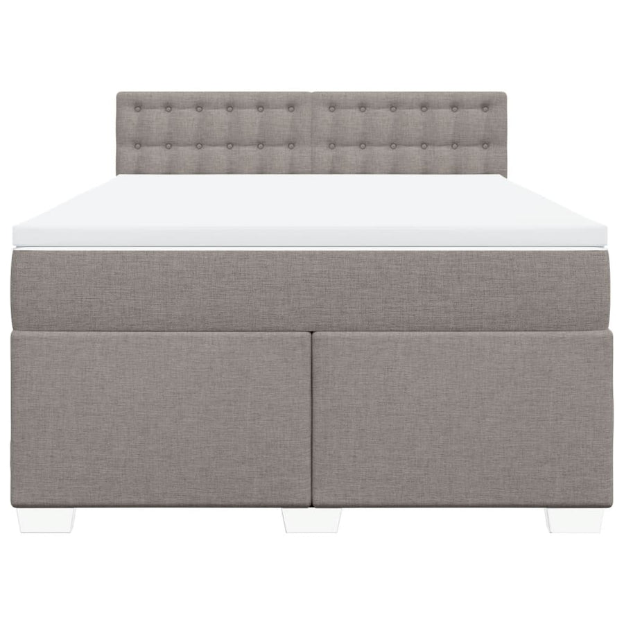 Boxspring met matras stof taupe 140x190 cm