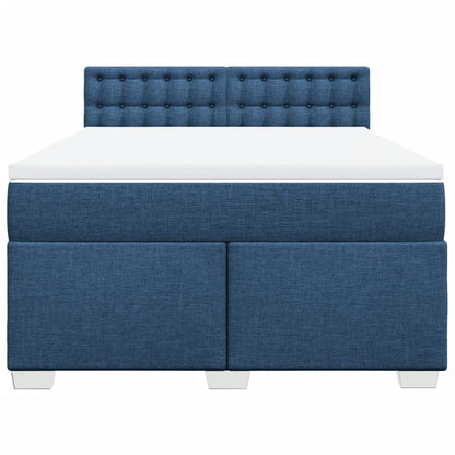Boxspring met matras stof blauw 140x190 cm