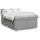 Box spring with light grey fabric mattress 140x200 cm