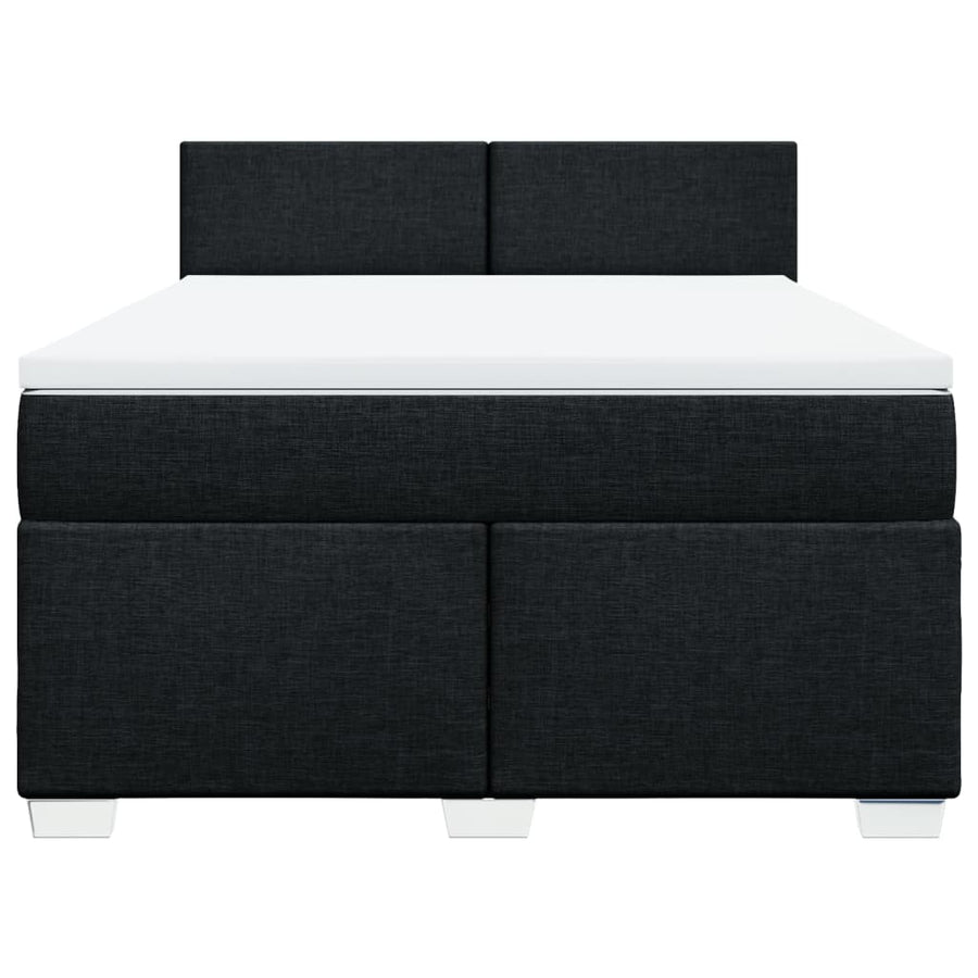 Boxspring met matras stof zwart 140x200 cm