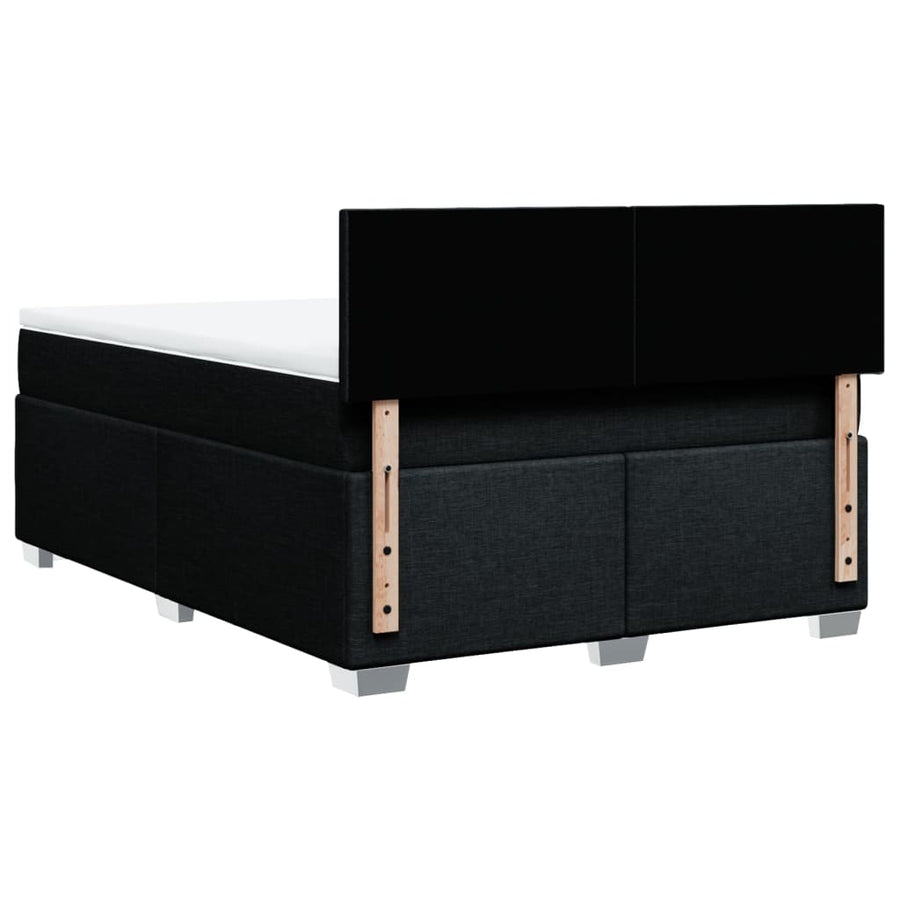 Boxspring met matras stof zwart 140x200 cm