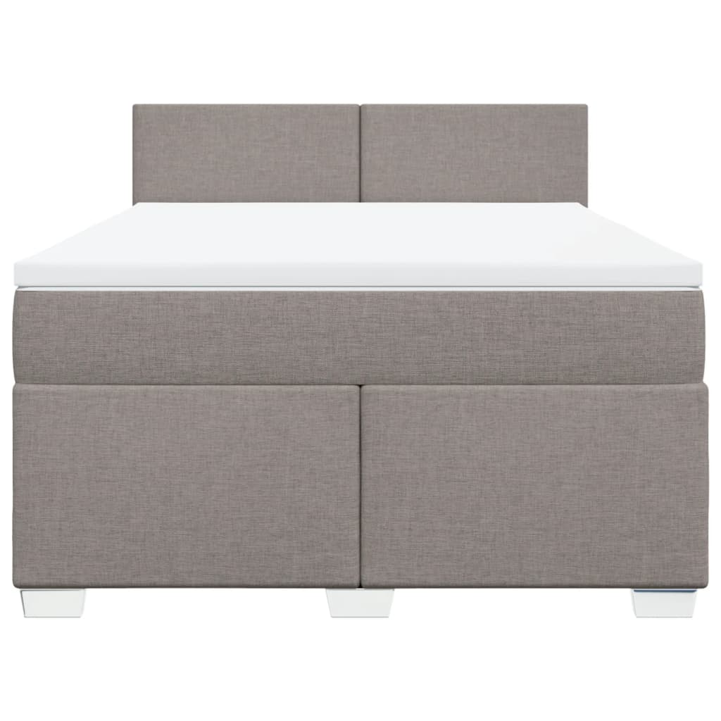 Boxspring met matras stof taupe 140x200 cm