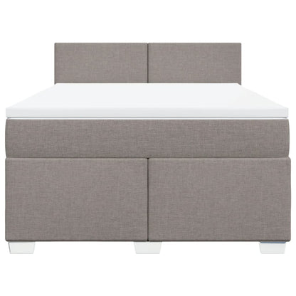 Boxspring met matras stof taupe 140x200 cm