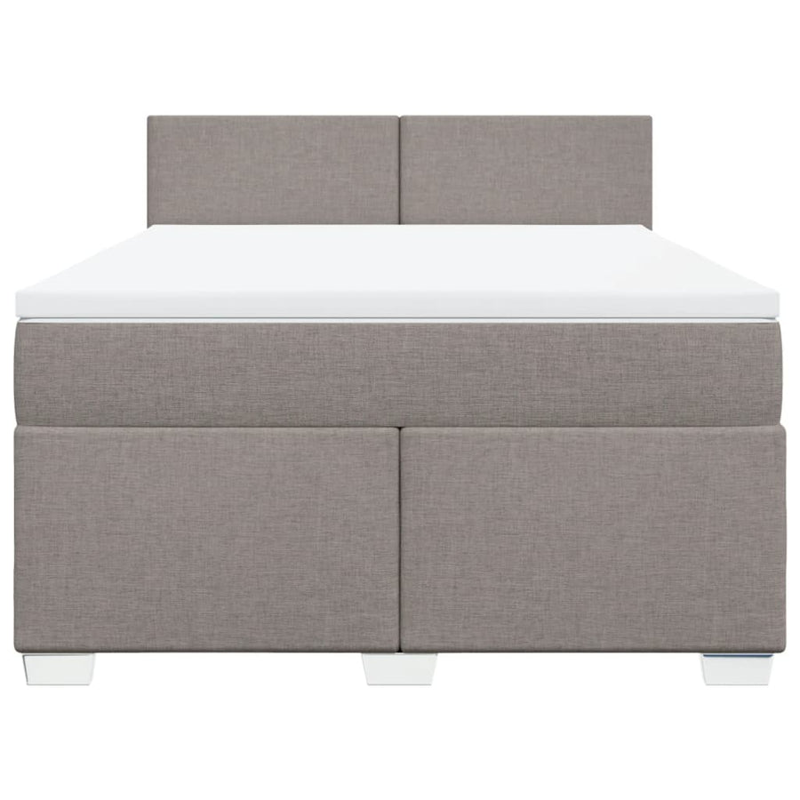 Boxspring met matras stof taupe 140x200 cm