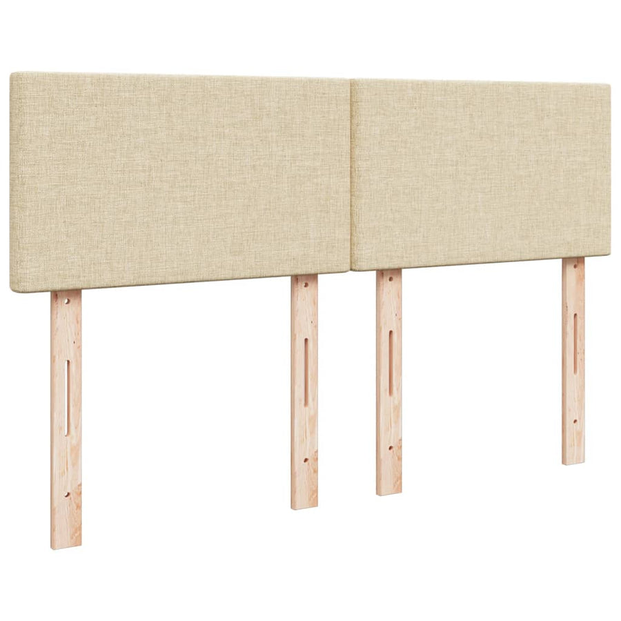Boxspring met matras stof crèmekleurig 140x200 cm