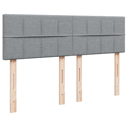 Boxspring met matras stof lichtgrijs 140x200 cm