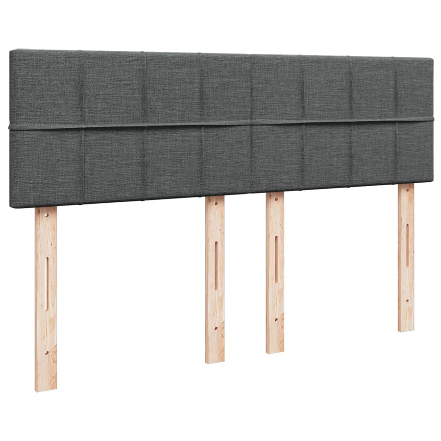 Boxspring met matras stof donkergrijs 140x200 cm