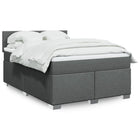 Boxspring met matras 140x200 cm donkergrijs