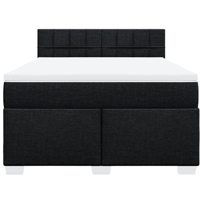 Boxspring met matras stof zwart 140x200 cm