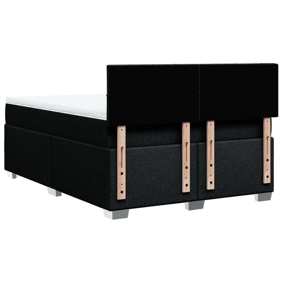 Boxspring met matras stof zwart 140x200 cm