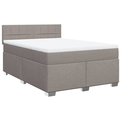 Boxspring met matras stof taupe 140x200 cm
