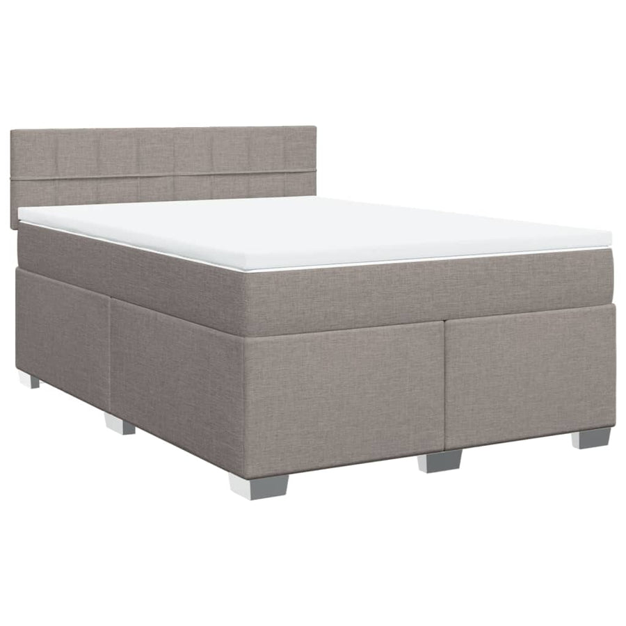 Boxspring met matras stof taupe 140x200 cm