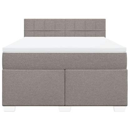 Boxspring met matras stof taupe 140x200 cm