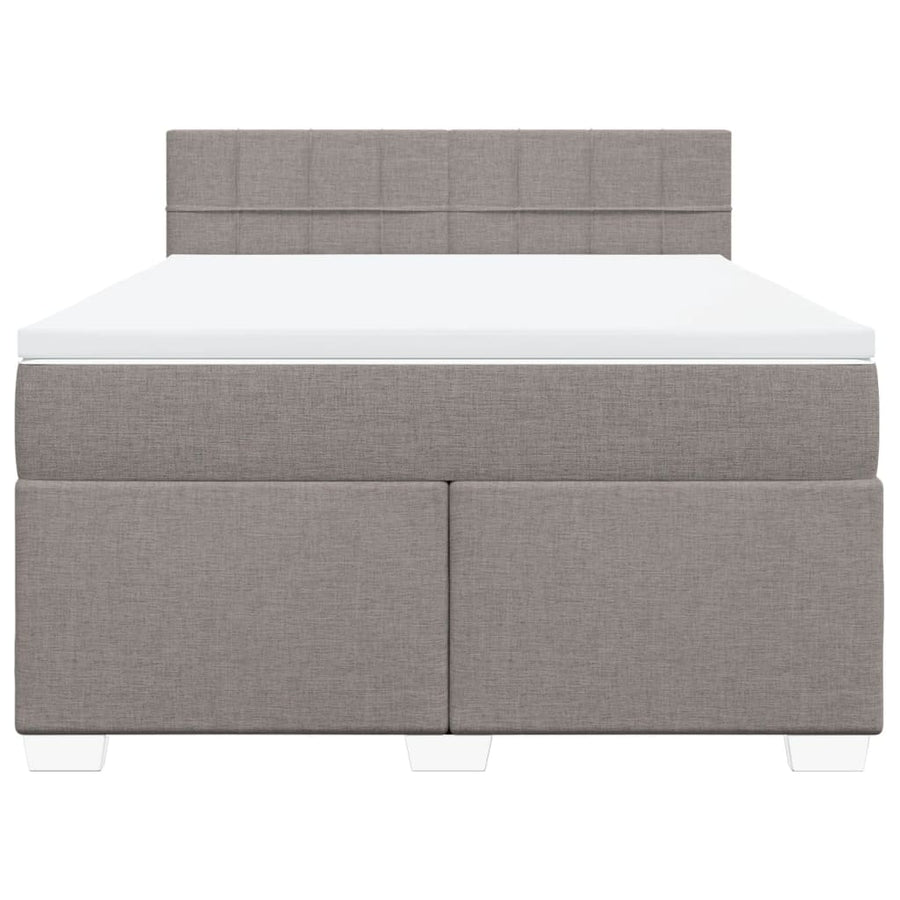 Boxspring met matras stof taupe 140x200 cm