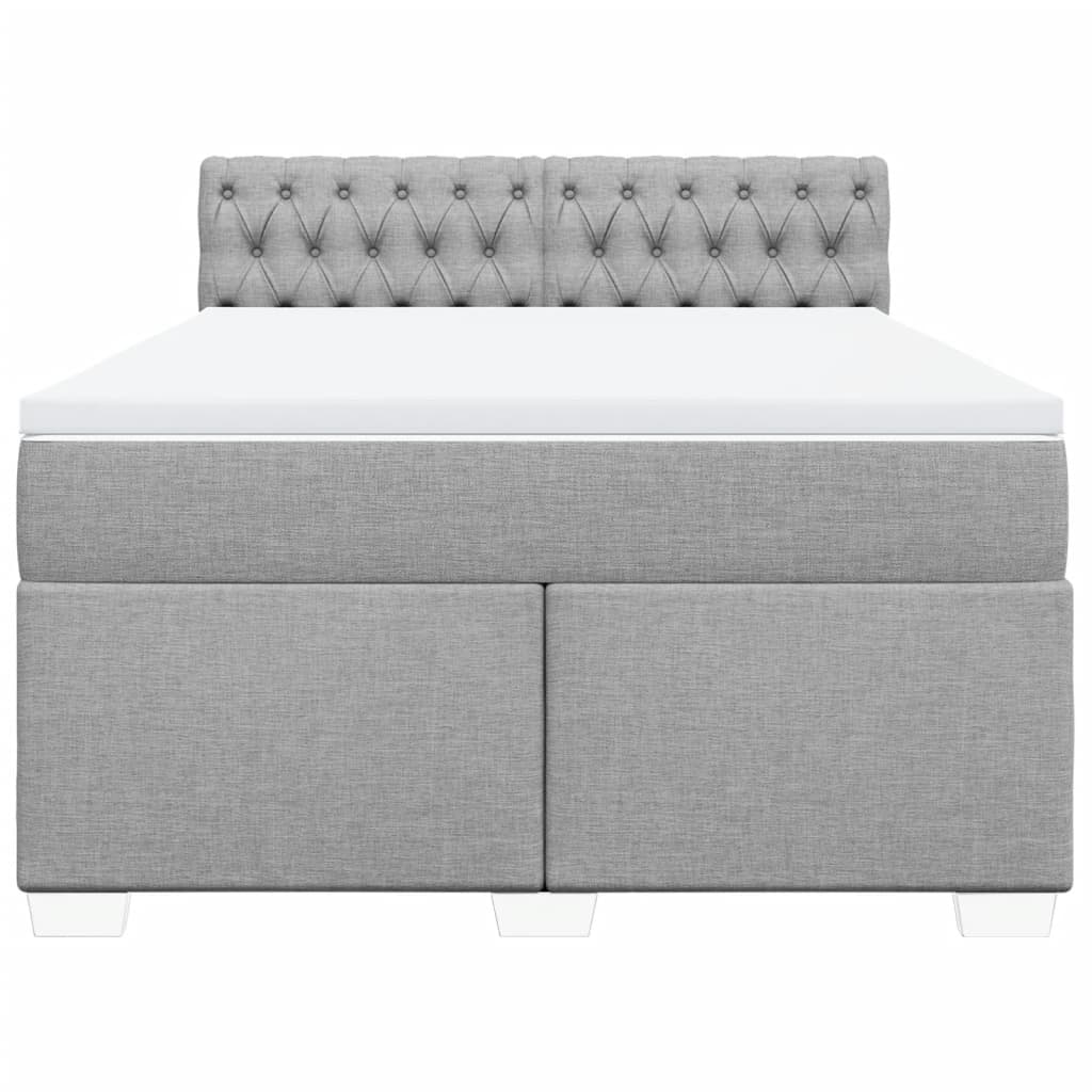 Boxspring met matras stof lichtgrijs 140x200 cm