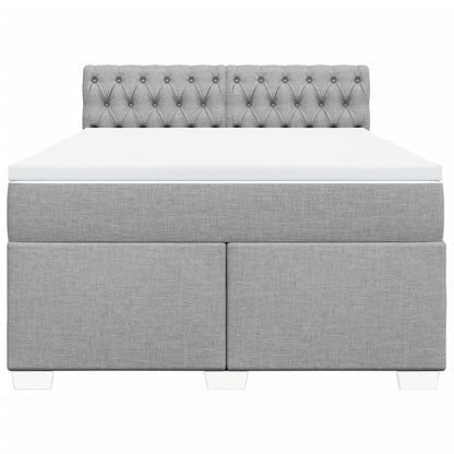 Boxspring met matras stof lichtgrijs 140x200 cm