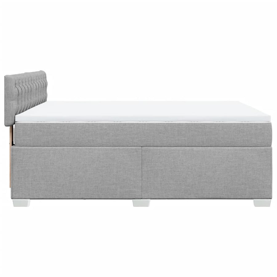 Boxspring met matras stof lichtgrijs 140x200 cm
