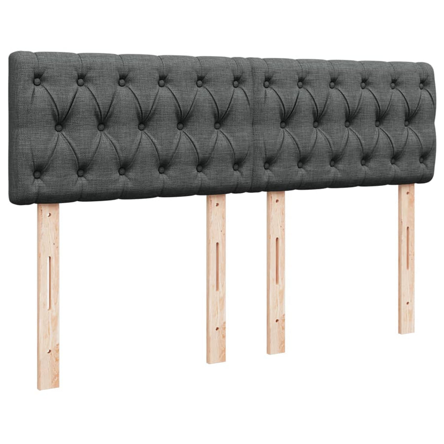 Boxspring met matras stof donkergrijs 140x200 cm