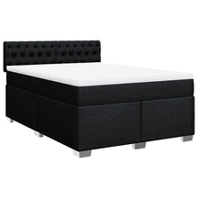 Boxspring met matras stof zwart 140x200 cm