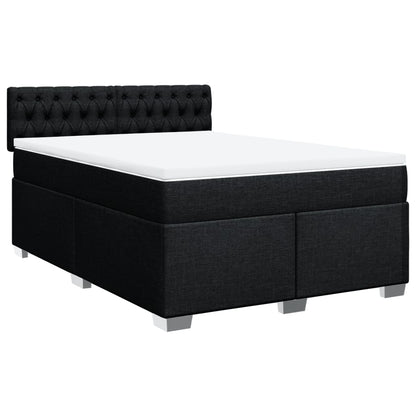 Boxspring met matras stof zwart 140x200 cm