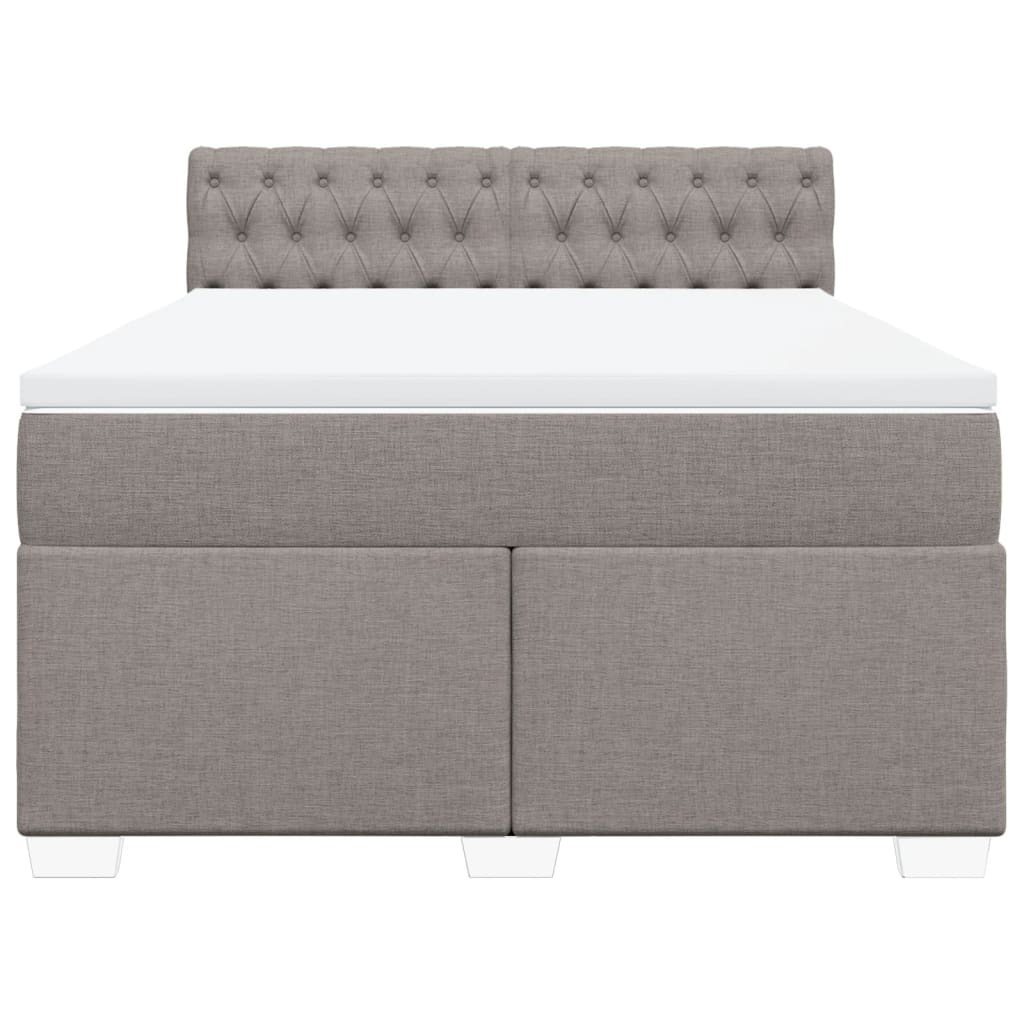 Boxspring met matras stof taupe 140x200 cm