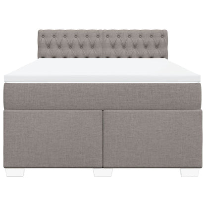 Boxspring met matras stof taupe 140x200 cm